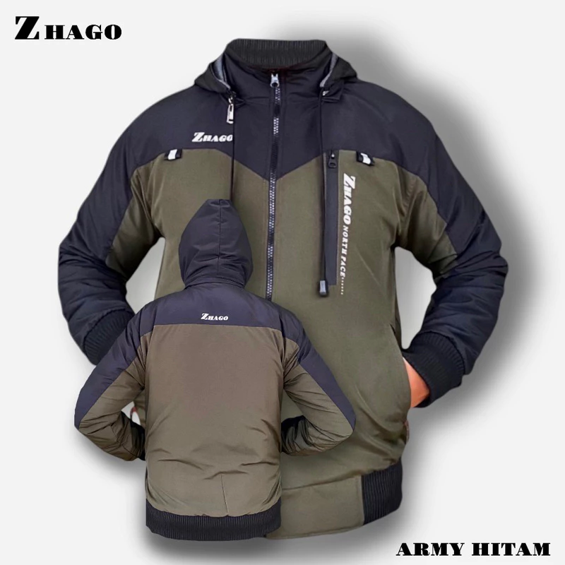 Jaket Taslant JN Bolak-Balik Cowok Cewek Tahan Air dan Angin Waterproof Ukuran M-3XL Zipper - Motor, Casual